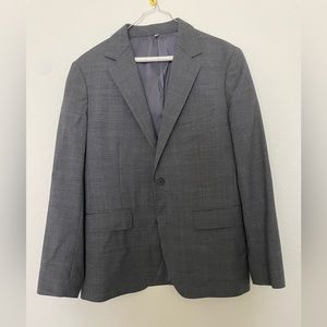 Bonobos size 38 slim gray blazer with subtle blue plaid